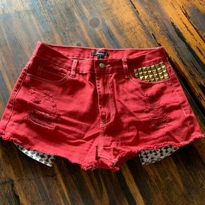 Forever 21 red jean shorts size 29